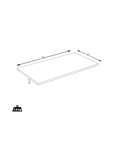 Tulip Life 90 X 60 Cm Duvara Monte Katlanır Mdf Masa Tlpm01m 001
