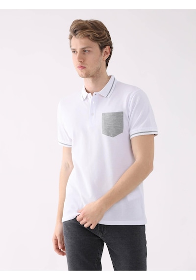 Dufy Beyaz Erkek Slim Fit Polo Yaka Tshirt - 82801 Beyaz