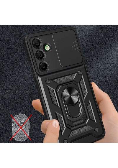 Samsung Uyumlu Galaxy A16 5g Kılıf Pars Lens Yüzüklü Silikon Siyah