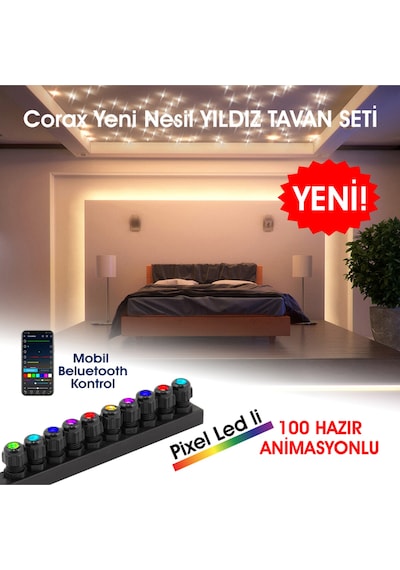 Star Light - Rolls Royce - Fiber Optik Yıldız Tavan Işık Kaynağı - 10 Çıkışlı Modül Çok Renkli