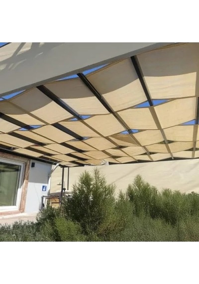 %95 Gölgeleme Kapasiteli Krem Renkli Gölgelik File - 4 M X 12 M