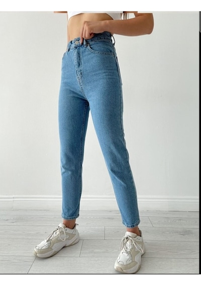 Lavajeans Sophia Mom Jean Açık Mavi Likralı Pantolon Ortamavi 2 Mavi