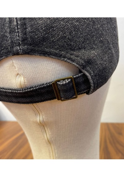 Jean Denim Kot Kumaş Vintage Unisex Cap Şapka Antrasit - Siyah