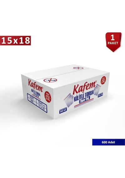 15 X 18 Cm Kilitli Poşet / Naylon Torba 600 Adet - Kafem