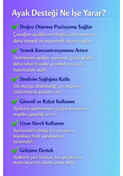 K&g Mama Sandalyesi Ayak Koyma Desteği İkea Antilop Uyumlu, Ayarlanabilir
