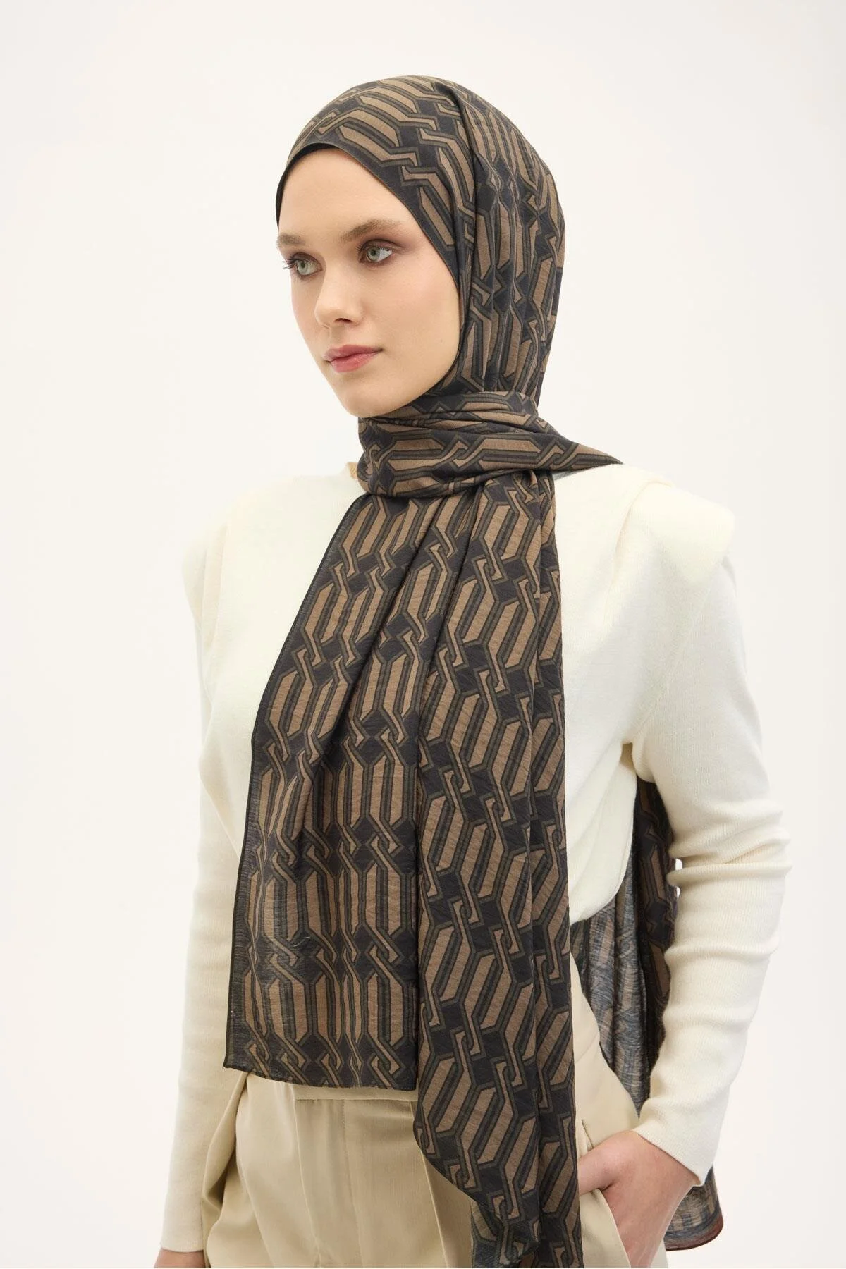 Silk Home Mayda Şal 81022-15 Koyu Kahverengi