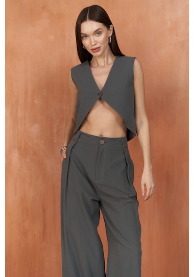 Mai Collection Mai Studios Co. Montana Antrasit Yelek Pantolon Takım Antrasit