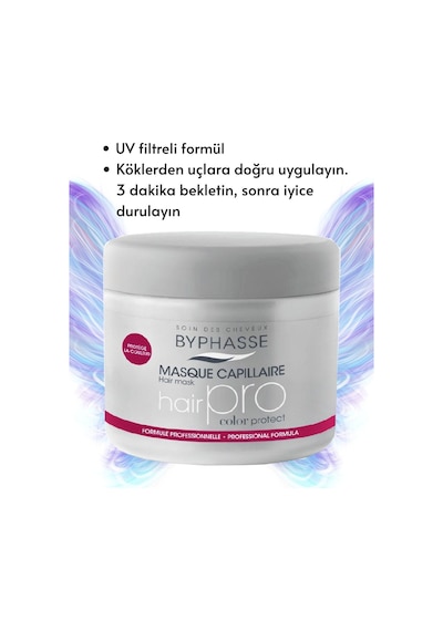 Byphasse Hair Pro Color Boyalı Saçlar İçin Renk Koruyucu Bakım Maskesi 500 ML
