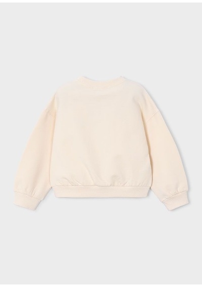 Mayoral Kız Çocuk İşlemeli Sweatshirt Krem 4405