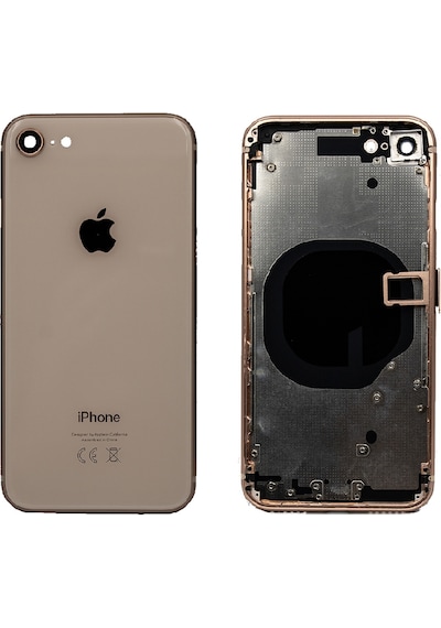 Apple Uyumlu iPhone 8 Boş Kasa Gold (Altın Renk) Tam