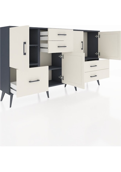 Arges Konsol 4 Raflı 5 Çekmeceli 4 Kapaklı 176x30x99 Antrasit-aytaşı Aytası - Antrasıt Arges Konsol 4 Raflı 5 Çekmeceli 4 Kapaklı 176x30x99 Antrasit-aytaşı Aytası - Antrasıt