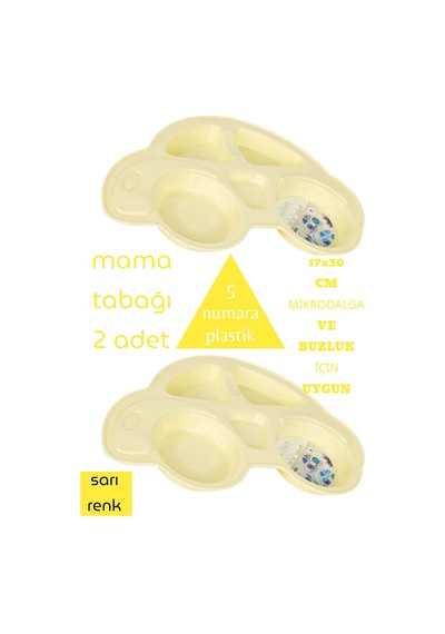 Mama Tabağı 2 Adet 17x30 Cm Mikrodalga Ve Buzluk İçin Uygun 5 Numara Plastik