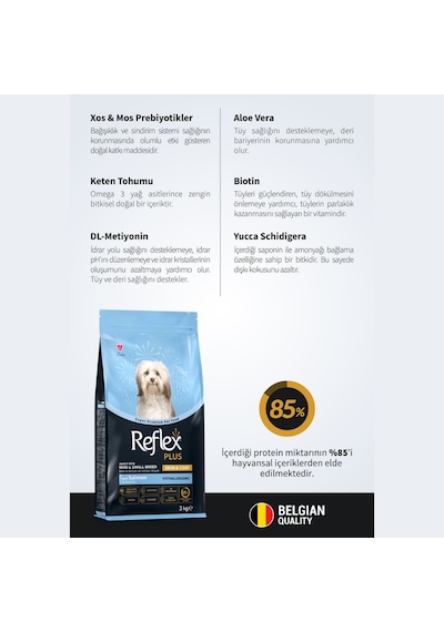 Reflex Plus Skin & Coat Somonlu Mini ve Küçük Irk Yetişkin Köpek Maması 3 KG