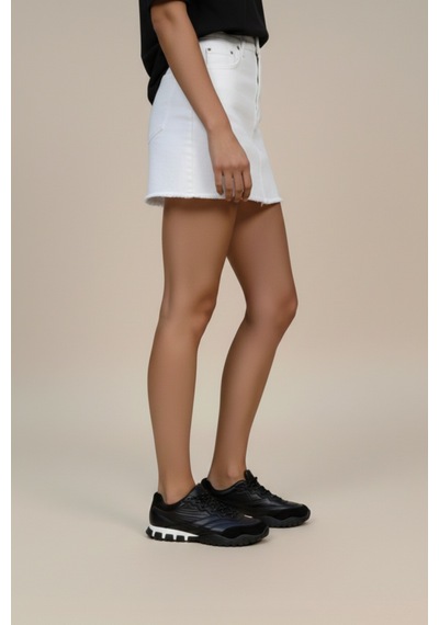 Fox Shoes Y312515704 Siyah Kumaş Kadın Spor Ayakkabı Sneakers Siyah