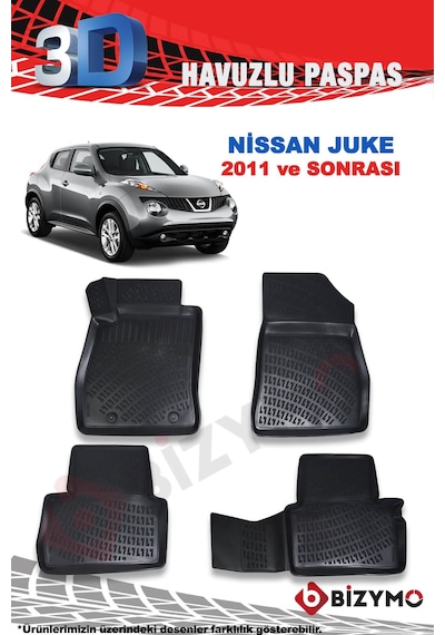 Nissan Juke 2014-2019 3D Havuzlu Paspas Takımı Bizymo