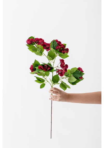 Yapay Lux Menekşe Dalı Bordo 80 Cm 5 Yaprak Bordo