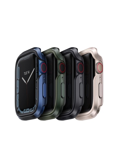 Apple Uyumlu  Watch 45mm Kasa Koruyucu Metalik Görünüm Valencia Serisi Camlı Kasa