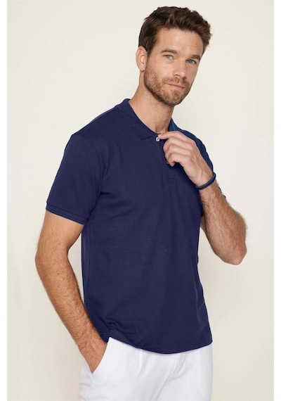 Tudors Erkek 5'li Paket Siyah-haki-su Yeşili-koyu Mavi-lacivert Slim Fit Dar Kesim Pamuklu Düz Pike Polo Yaka Tişört-34404 Multi