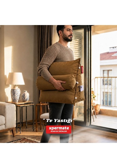 Xpermate Sırt, Bel, Boyun Destekli TV Okuma Yastığı Ameliyat Sonrası Kahverengi
