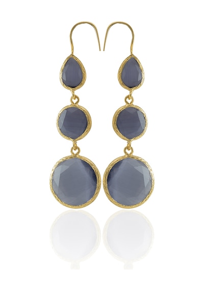 Kadir Jewellery 22 Ayar Altın Kaplama Kadın Sallantılı Küpe -el İşçiliği Ve Hipoalerjenik Küpe Mor 37690311