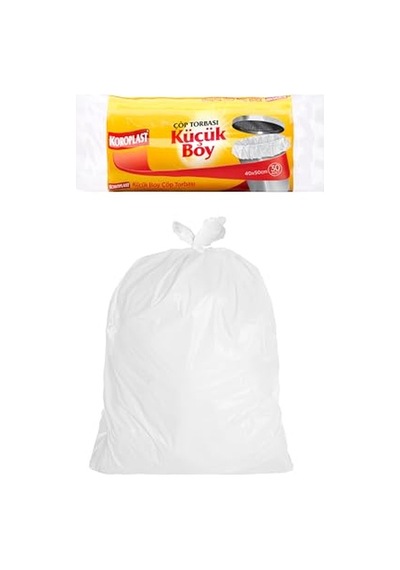 Küçük Boy Çöp Poşeti 30'lu 40x50 Cm, Sızdırmaz Ve Yırtılmaz, Ekonomik Küçük Boy Çöp Torbası, Geri Dönü