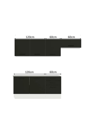 Arp Hazır Mutfak Dolabı-çok Amaçlı Dolap 240 Cm Beyaz Ve Beyaz Laminat Tezgah Dahil Antrasit Arp Hazır Mutfak Dolabı-çok Amaçlı Dolap 240 Cm Beyaz Ve Beyaz Laminat Tezgah Dahil Antrasit