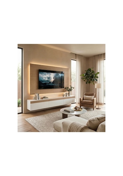 Pure Line Tv Duvar Ünitesi Kumandalı Ledli Beyaz