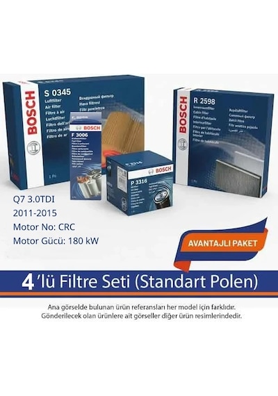 Netpar Audi Q7 3.0tdı 2011-2015 Bosch 4'lü Filtre Seti