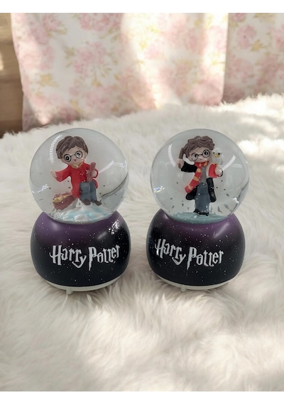 Mobgift Harry Potter Model 2'li Mini Boy Kar Küresi Süpürgeli Ve Baykuşlu 6 Cm