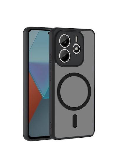 Maks Technology Redmi Note 14 4g Kılıf M-safe Şarj Özellikli Mkst Babet Kapak - Siyah