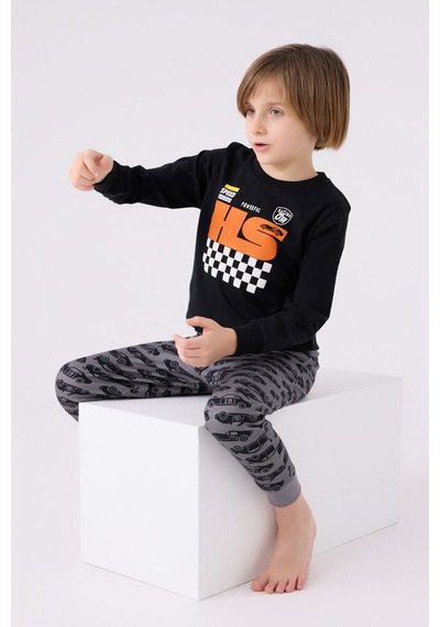 Rolypoly Erkek Çocuk Siyah Pijama Takımı Rp3439-c-v2