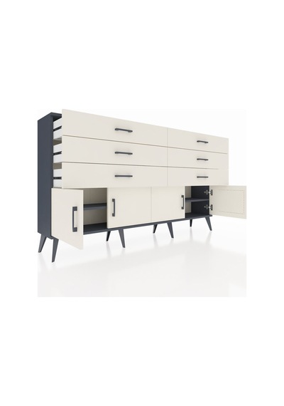 Arges Konsol 2 Raflı 6 Çekmeceli 4 Kapaklı 176x30x99 Antrasit-ayt Antrasit-aytaşı Arges Konsol 2 Raflı 6 Çekmeceli 4 Kapaklı 176x30x99 Antrasit-ayt Antrasit-aytaşı