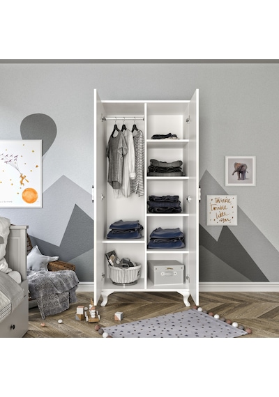 Stil 2 Kapaklı Modern Desenli Gardırop, Elbise Dolabı - Tamamı 1.