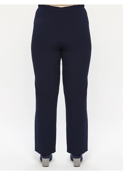 Ladies First Ladıes Fırst Büyük Beden 3390 Lacivert Pantolon Krep Bol Paça