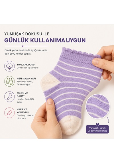 Kadın 3'lü Desenli Soket Çorap Seti Karışık Renk Ve Desen 36-40