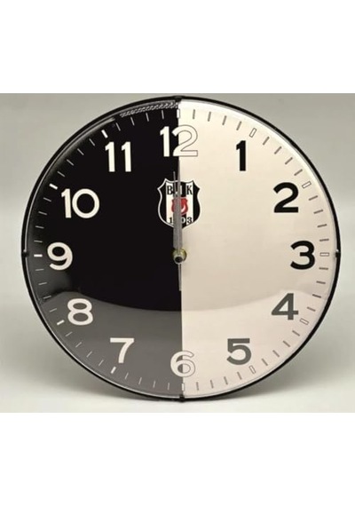 Beşiktaş Lisanslı Duvar Saati Bjk Logolu Açık