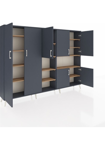 Arges Dolap 13 Raflı 7 Kapaklı 220x30x163 Antrasit-antrasit/çam Antrasıt/atlas Çam - Antrasıt Arges Dolap 13 Raflı 7 Kapaklı 220x30x163 Antrasit-antrasit/çam Antrasıt/atlas Çam - Antrasıt