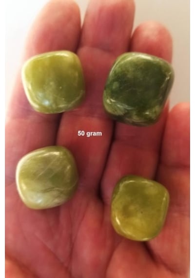 50 Gram Doğal Nefrit Yeşim Tamburlu Parçalar 461