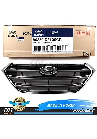 Hyundai Tucson 2015-2018 Ön Panjur Siyah Nikelaj Çıtalı Tyg Oem No:86350d3100cr