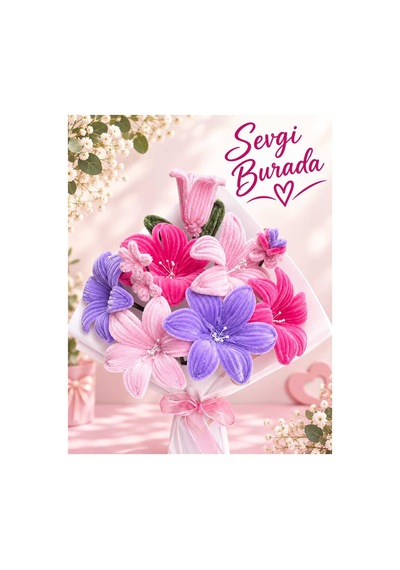 Karma Lilyum Buket Çiçek Pembe - 931232139 Pembe