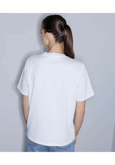 İpekyol Fiyonk Aplikeli Beyaz Kadın T-shirt Iw6260070173