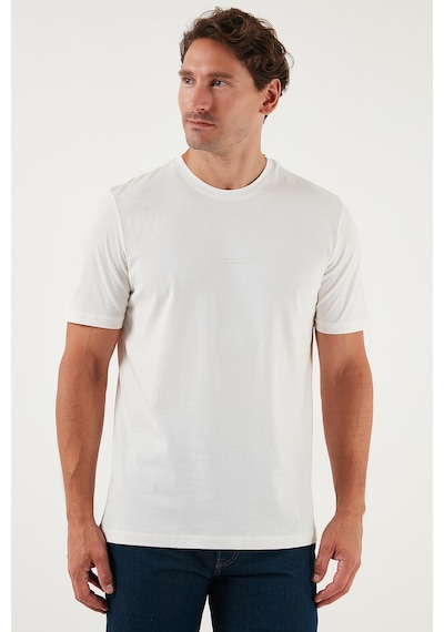 Buratti Pamuklu Baskılı Regular Fit Bisiklet Yaka Erkek T Shirt 59020205 Ekru