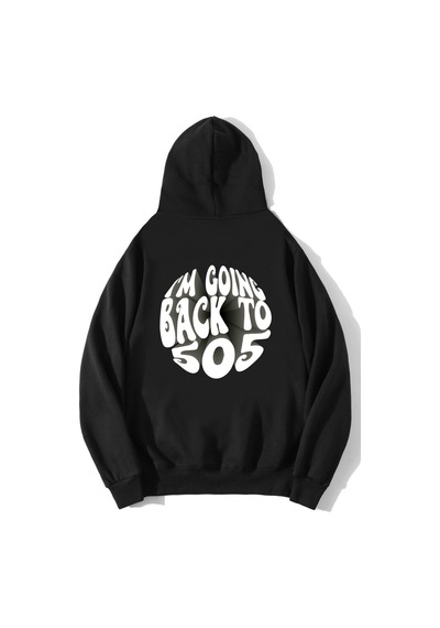 Brz Collection Unisex Oversize I'm Going Back To 505 - Arctic Monkeys Hoodie Siyah