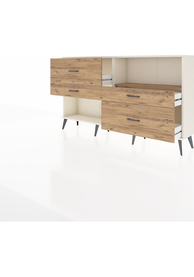 Arges Konsol Tek Raflı 4 Çekmeceli 176x30x99 Aytaşı-çam Aytaşı-çam