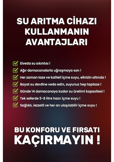 8 Litre 15 Aşama Mineralli 75 Gpd Su Arıtma Cihazı Hmaxs3512