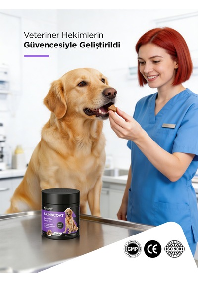 Cutepet Skin & Coat Köpek Deri Ve Tüy Sağlığı Tableti 60 Adet Omega 3-6-9, Biotin Ve Kolajen Destekli