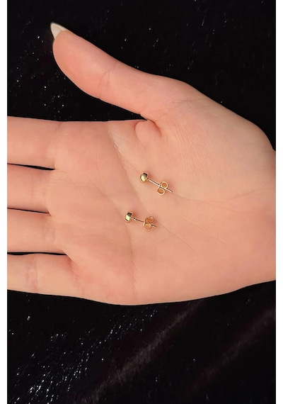 14 Ayar Altın Mini Göz Objeli Küpe 001
