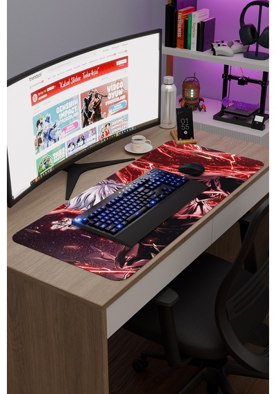 Tokyo Ghoul Anime V5 - 90x40 Xxl Gaming Kauçuk Kaymaz Taban Mouse Pad Fare Altlığı