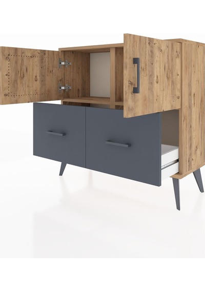 Arges Şifonyer 2 Raflı 2 Çekmeceli 2 Kapaklı 88x30x80 Çam-çam/antrasit Çam/antrasit Arges Şifonyer 2 Raflı 2 Çekmeceli 2 Kapaklı 88x30x80 Çam-çam/antrasit Çam/antrasit