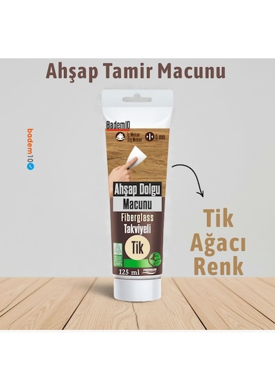 Ahşap Parke Tamir Macunu Tik Renk Mobilya Masa Dolgu Çatlak Çizik Giderici 125 Ml Kullanıma Hazır 0.25 KG